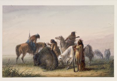 Approvisionnement du camp en viande de bison, c.1858-60 - Alfred Jacob Miller
